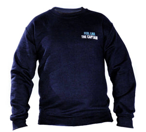 blue el capitan wave beard sweatshirt from front