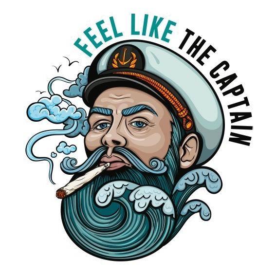 el capitan wave beard sticker